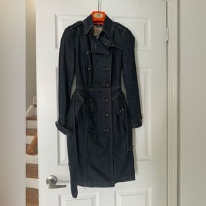 Authentic Burberry Denim Jean Long Trench